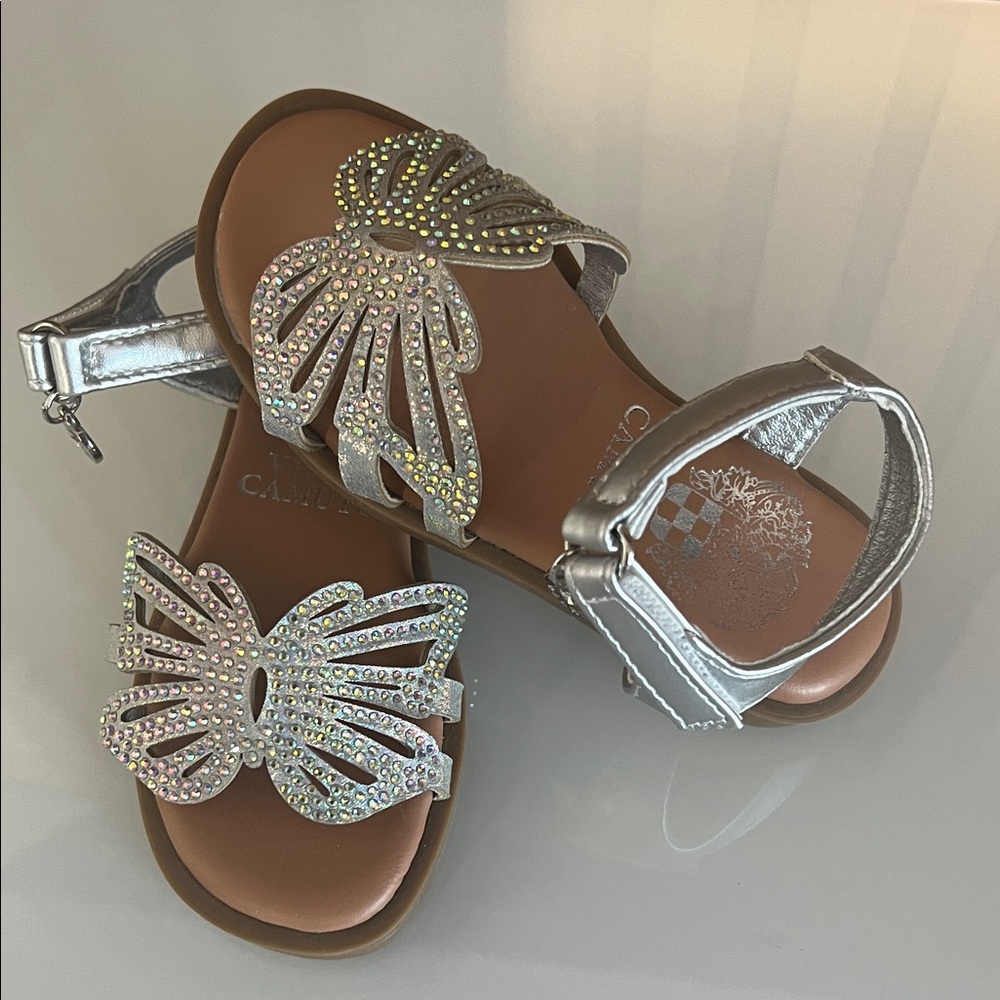 Vince Camuto Silver Glitter Butterfly Sandals